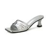 Fashion 2025 New Summer Style Fashionable Comfortable Stylish Elegant Sequin Casual Open Toe High Heel Sandals and Slippers Women