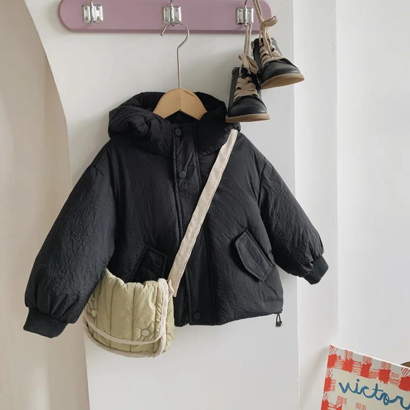 Winter Children's Down Jacket Kid's Clothing Korean Version Boys Loose Solid Color Thick Coat Girls Warm Outwear