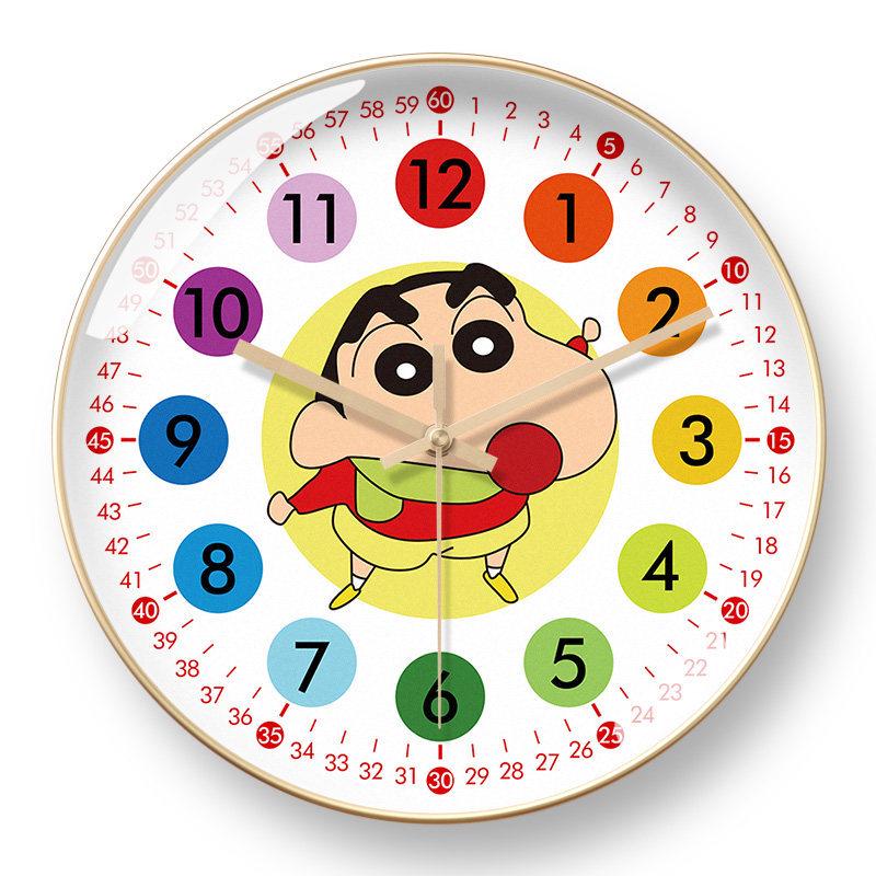 Shin-chan Cartoon Wall Clock: Stylish, Silent, Radio-Controlled for Living Room