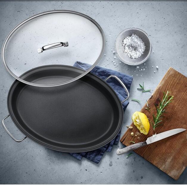 WMF Frying Pan for Fish with Glass Lid 28 Cm (07.6150.6380)