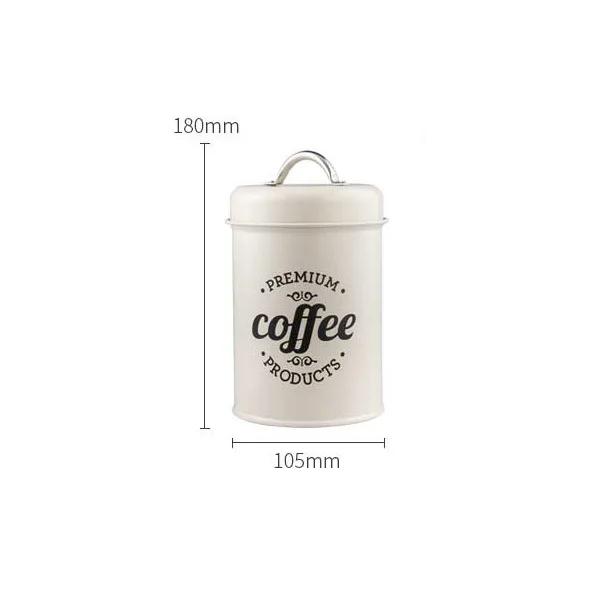 1.2L Storage Canister Jars for Tea Coffee Sugar, Vintage Metal Kitchen Food Storage Container Sealed Cookie Cans Kitchen Supply