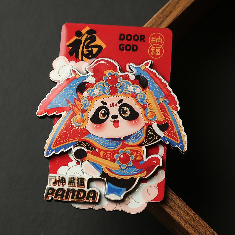 Cartoon Cute Panda Refrigerator Sticker Chinese Style 3d Cartoon Refrigerator Magnet Resin Fridge Magnet for Kitchen Decoration