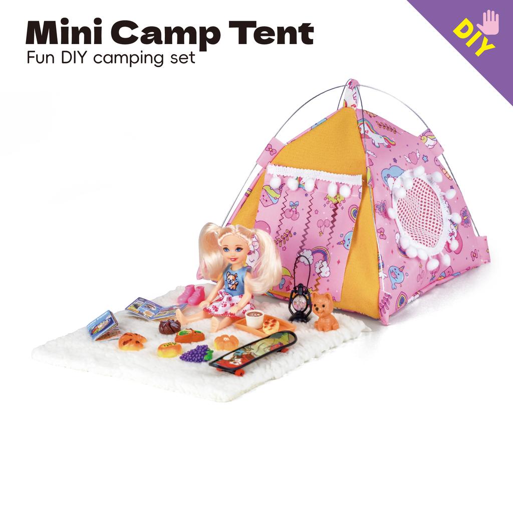 Play House Simulated camping Mini Camp Tent Playthings Ideal for Girl Portable Miniature skateboard doll Tent Home interaction Children Game
