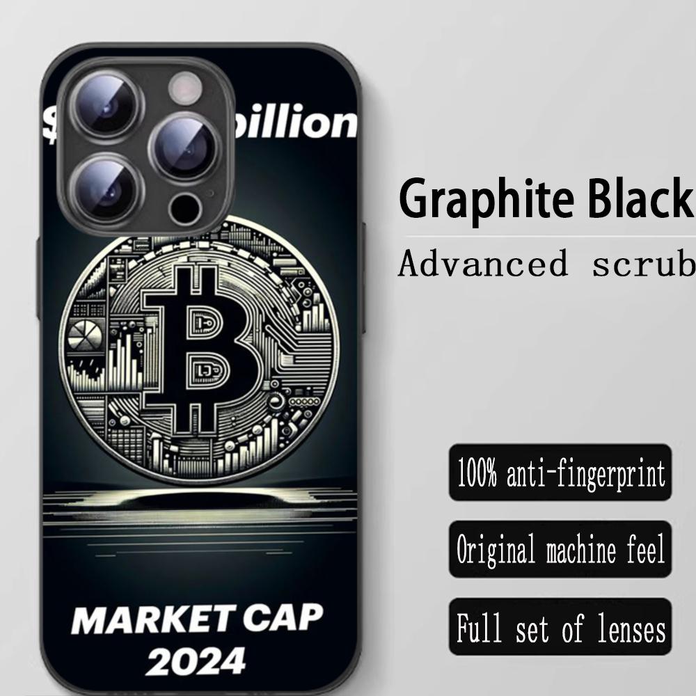 Stylish cool Bitcoin BTC Phone Case For iPhone 16 15 14 13 12 11 X XR XS 8 Plus Mini Pro Max Soft black Shockproof Cover