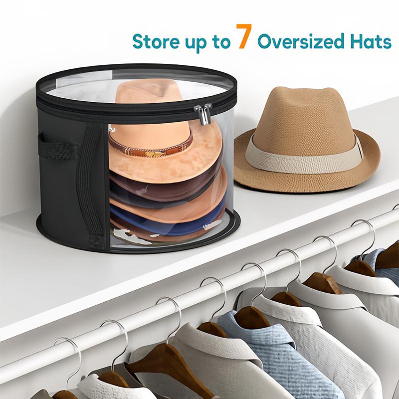 Round Travel Hat Storage Organizer Wear-Resistant Hat Organizer Transparent Fashionable Hat Storage Box
