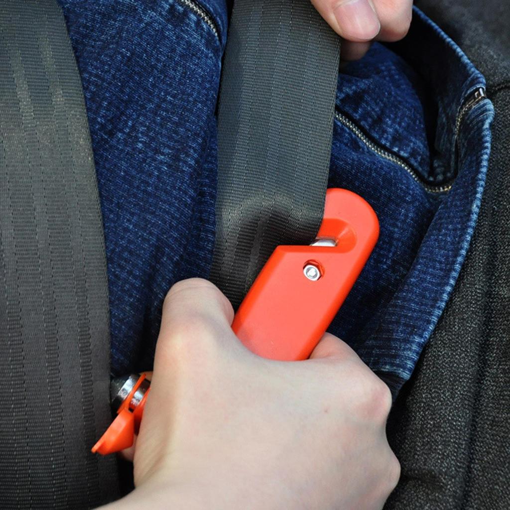 2-in-1 Seatbelt Cutter & Glass Breaker, Emergency Auto Escape Safety Hammer Tool for Car SUV Truck RV, Universal Vehicle
