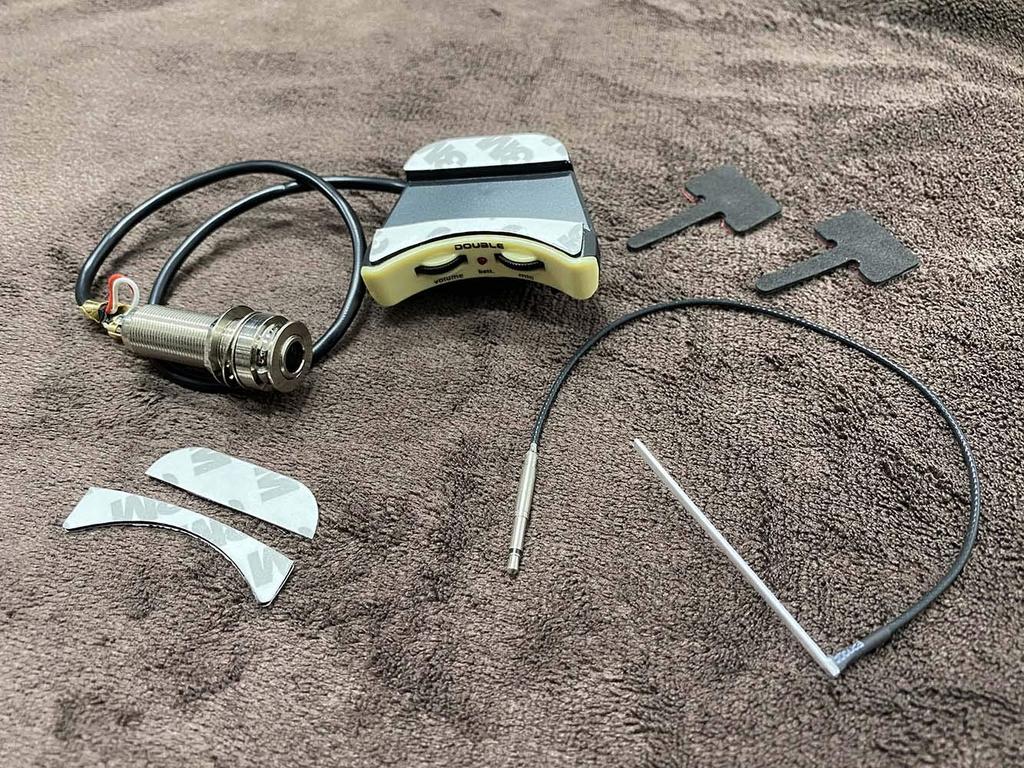 Double Active Pickup for Piezo Normal Endpin C2U Ukulele, + Microphone, Jack,