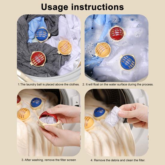 Laundry Washing Ball Anti-Tangle Anti-pilling Softens Fabrics Reduces Wrinkles Laundry Ball Lint Remover Reusable Pet Hair Lint Remover