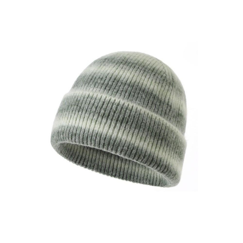 Gradient Color Knitted Beanie Hat Windproof Pullover Hat Trendy Warm Winter Cap Autumn Winter