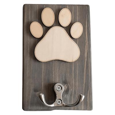 Unique Wooden Dog Paw Wall Hook Personalized Handmade Dog Lead Holder Durable Farmhouse Paw Print Hanger Indoor Decor