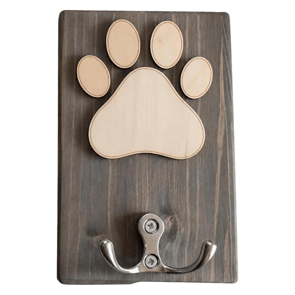 Unique Wooden Dog Paw Wall Hook Personalized Durable Dog Lead Holder Handmade Rustic Paw Print Hanger Indoor Decor