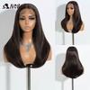Perruque Noble à Dentelle Synthétique sur le Devant Cheveux Lisses Cheveux de Bébé Perruque Bob Cheveux Synthétiques 22" Perruque Brune Perruque Bob Pour Femmes Perruque Cosplay
