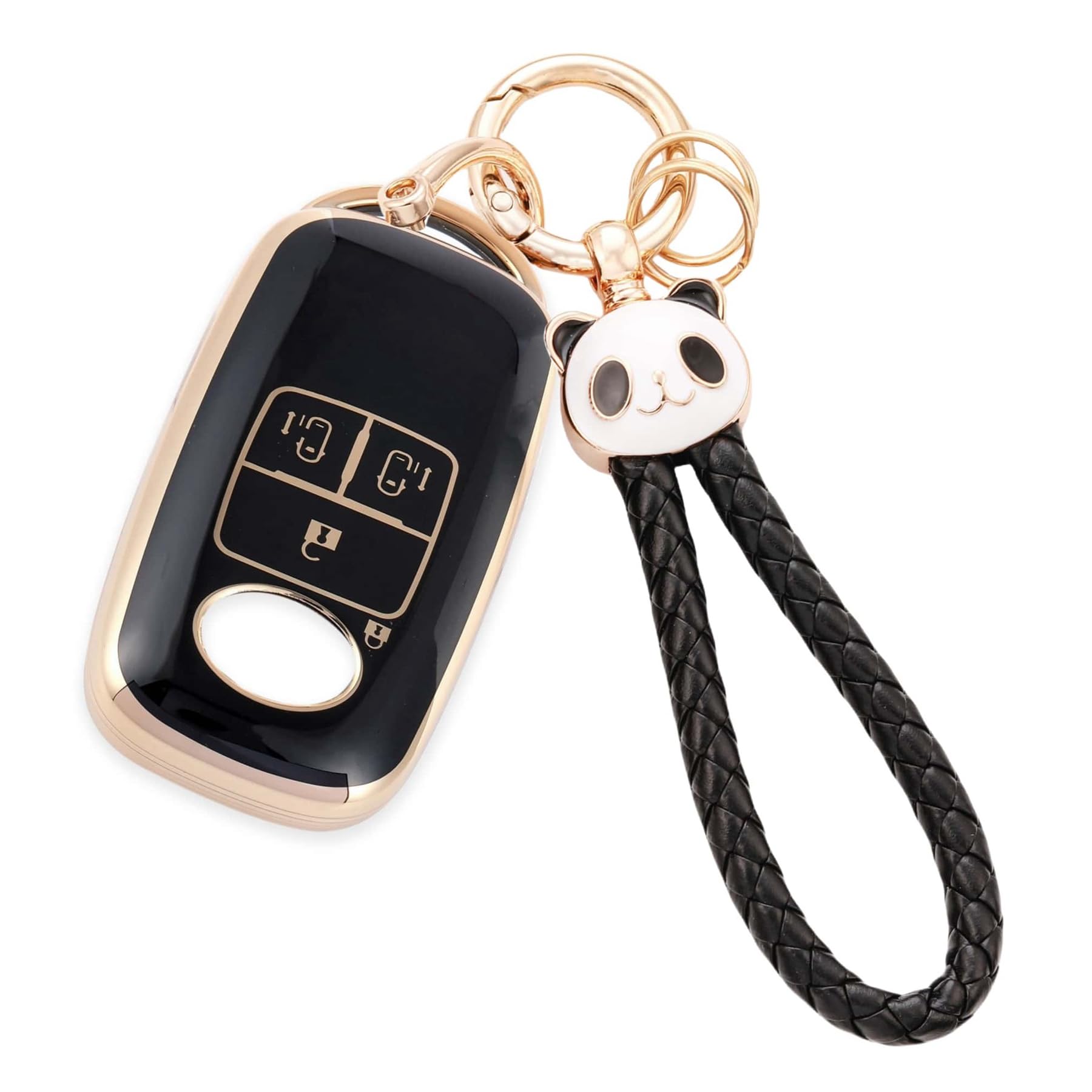 

Чехол для ключей на заказ Вместительный чехол для ключей Rocky Смарт-ключ Rise New Taft Thor Держатель для ключей Милая панда Золотой Черный [HOYZE]