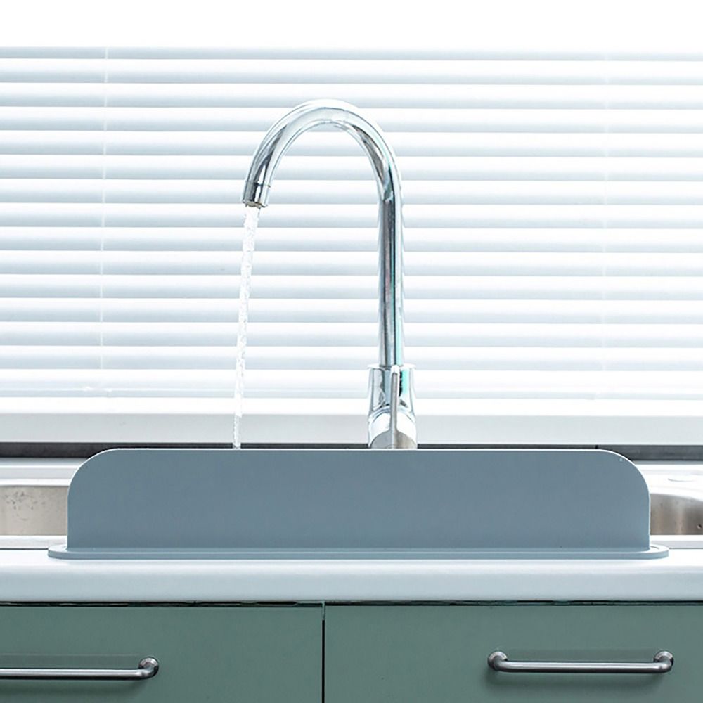 

Water Splatter Sink Edge Protector Silicone Bathtub Splash Guard for Kitchen and Bathroom 52X8.5X5CM сірий