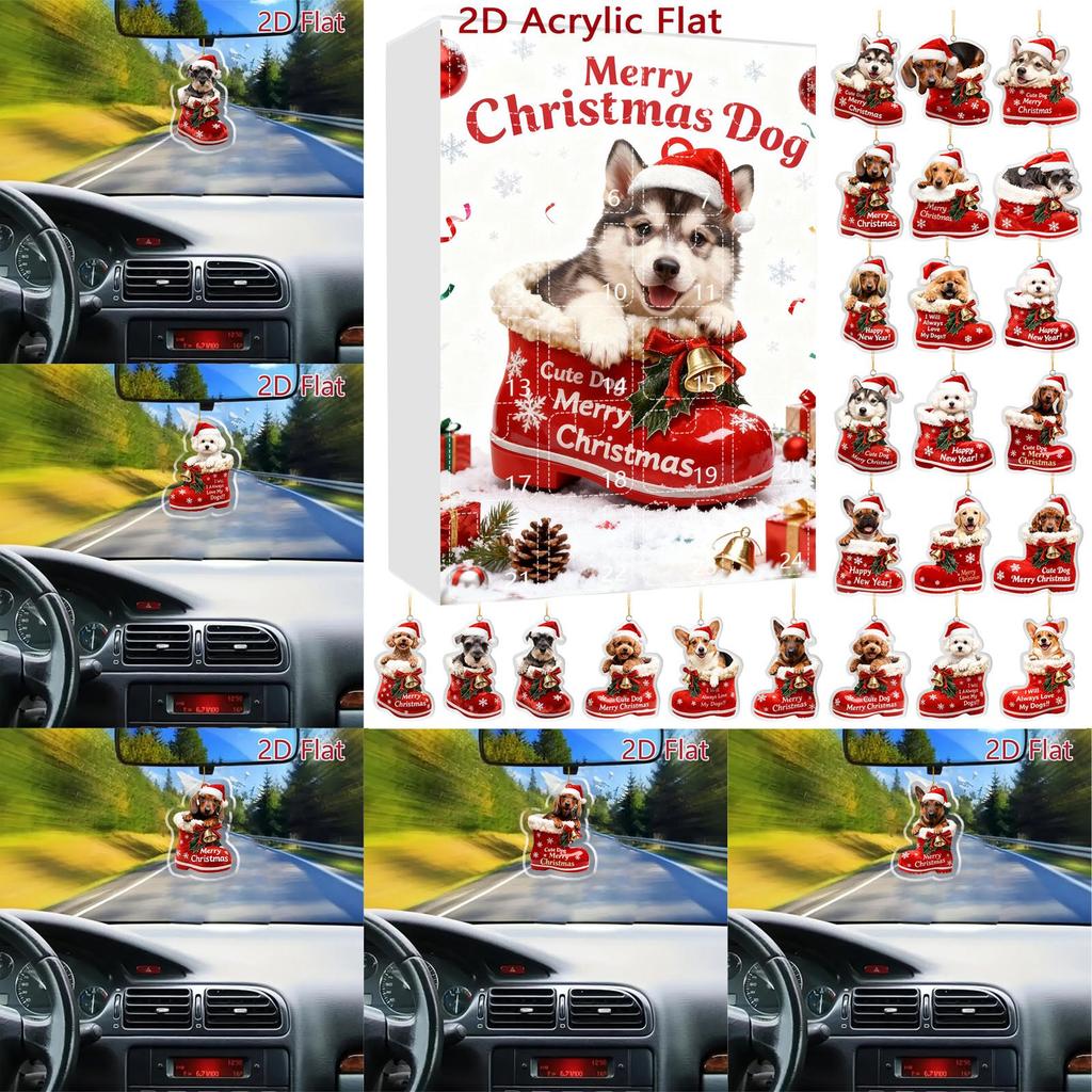 Christmas Dog Advent Calendar 24 Dog Themed Christmas Ornaments Holiday Countdown Calendar Dogs Wearing Red Shoes Perfect For Pet Lovers, Pet Owners