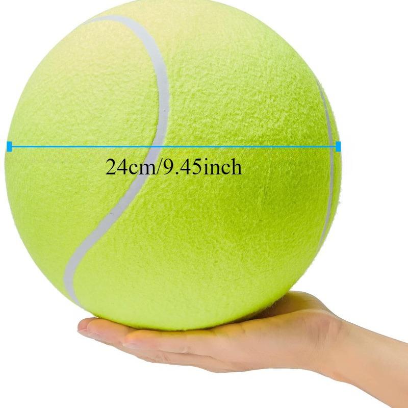 9.5 Inch Large Inflatable Giant Tennis Ball - Durable Pet Chew Toy, for Dogs Chasing Interactive Play Games, Pet Supplies