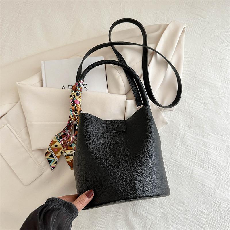 Stylish Korean Fashion Bucket Bag For Spring Summer 2024 In Black White Blue Yellow Colors