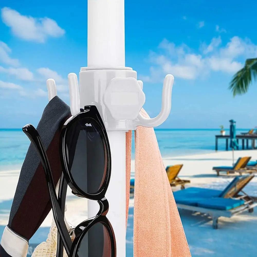 Beach Umbrella Hook Middle Pole Space-saving Four-corner Hook Outdoor Garden Plastic Four-corner Hook Stall Umbrella Accessories