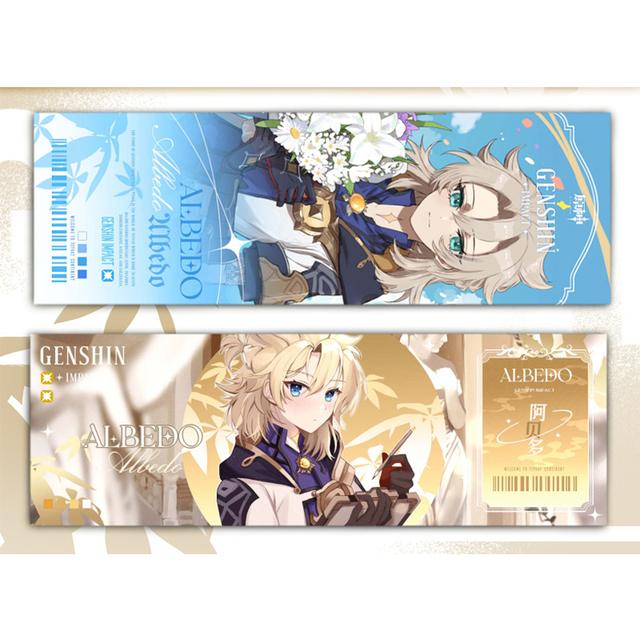 Genshin Impact Collection Karty Hry Záložka Furina Neuvillette Wriothesley Laser Oboustranná vstupenka Anime Tarotová karta Dárek