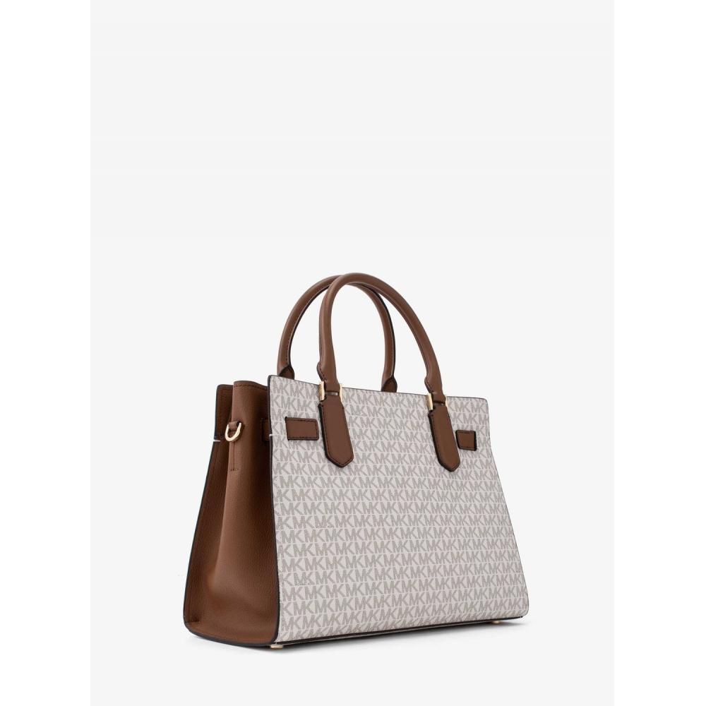 Michael Kors Hamilton Satchel Medium   Mk Signature 35f1ghms2b150 Vanilla
