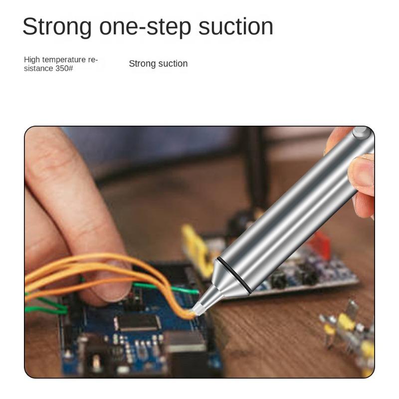 Professional Aluminum Alloy Solder Sucker Powerful Desoldering Pump for Electronics Repair PCB Welding Tool Silicon Nozzle Mass Air Flow 3