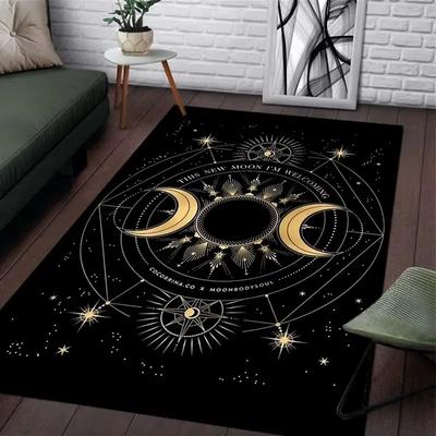 Sun Moon Pentagram Witch Altar Rug Carpet for Living Room Gothic Decor Sofa Table Area Rugs Doormat Large Anti-slip Floor Mat