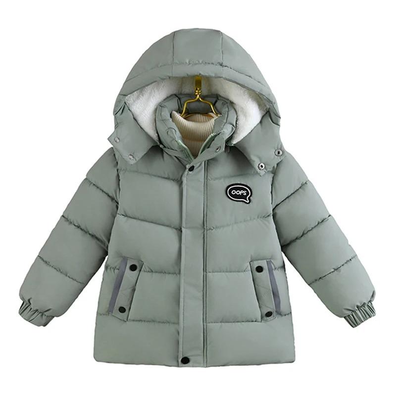 Winter Boys Jacket Long Solid Color Berber Fleece Lining Thick Warm Hooded Parka Teen Boy Snowsuit