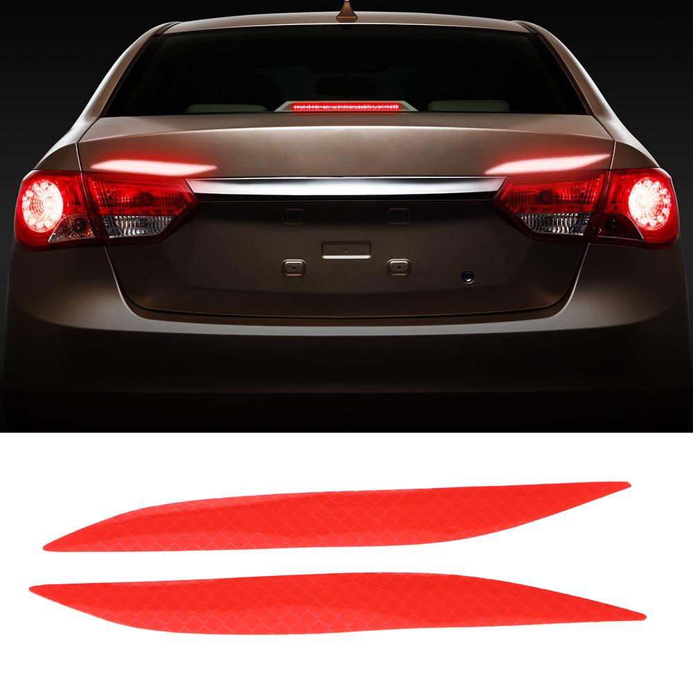 4Pcs Self adhesive Car Reflective Warning Decal Safety Strip Stickers Automobile Decor(Red)
