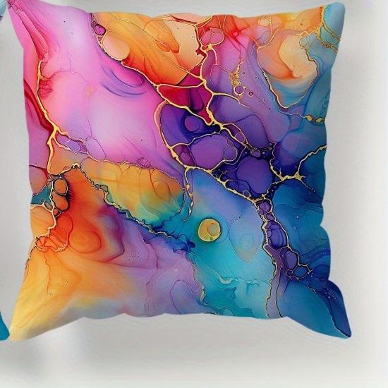 

Home Decor Colorful Marbled Abstract Pattern Throw Pillow Pattern Cushion Cover Suitable For Sofa Bedroom Car Pillow Cover 40x40cm