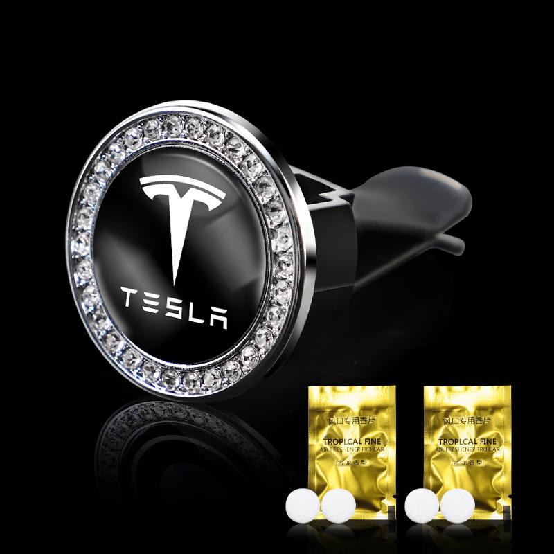 Car Freshener Solid Perfume Air Conditioner Vent Mount Clip For Tesla Model 3 Y S X Cybertruck Juguete Roadster Coil Bonina