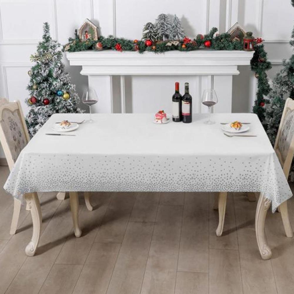 3pcs Waterproof Plastic Table Cover Dot Rectangular Tablecloth Disposable Tablecloth For Picnics