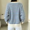 Women's Casual Striped Knit Zip-Up Cardigan