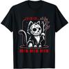 LangLanGs Graphic Cat Funny Animal Horror Movie Cute Kitten Meow T-Shirt