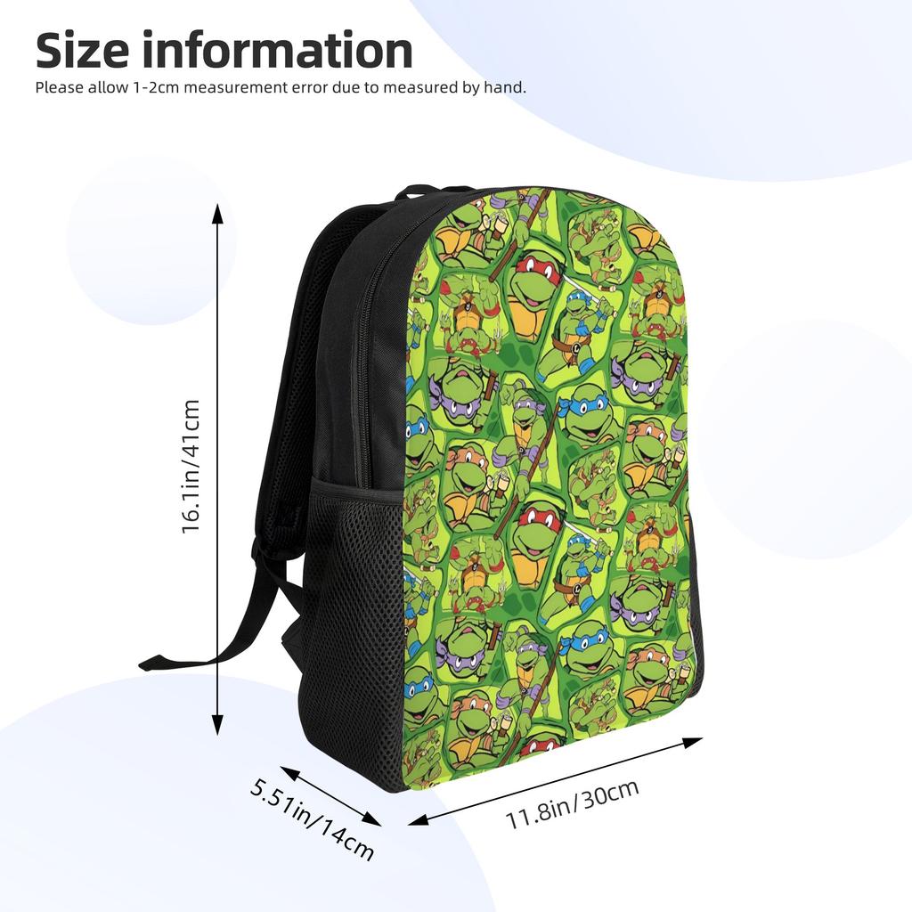 Custom Ninjas Turtles Backpacks Men Women Casual Bookbag for School College Superhero Bags