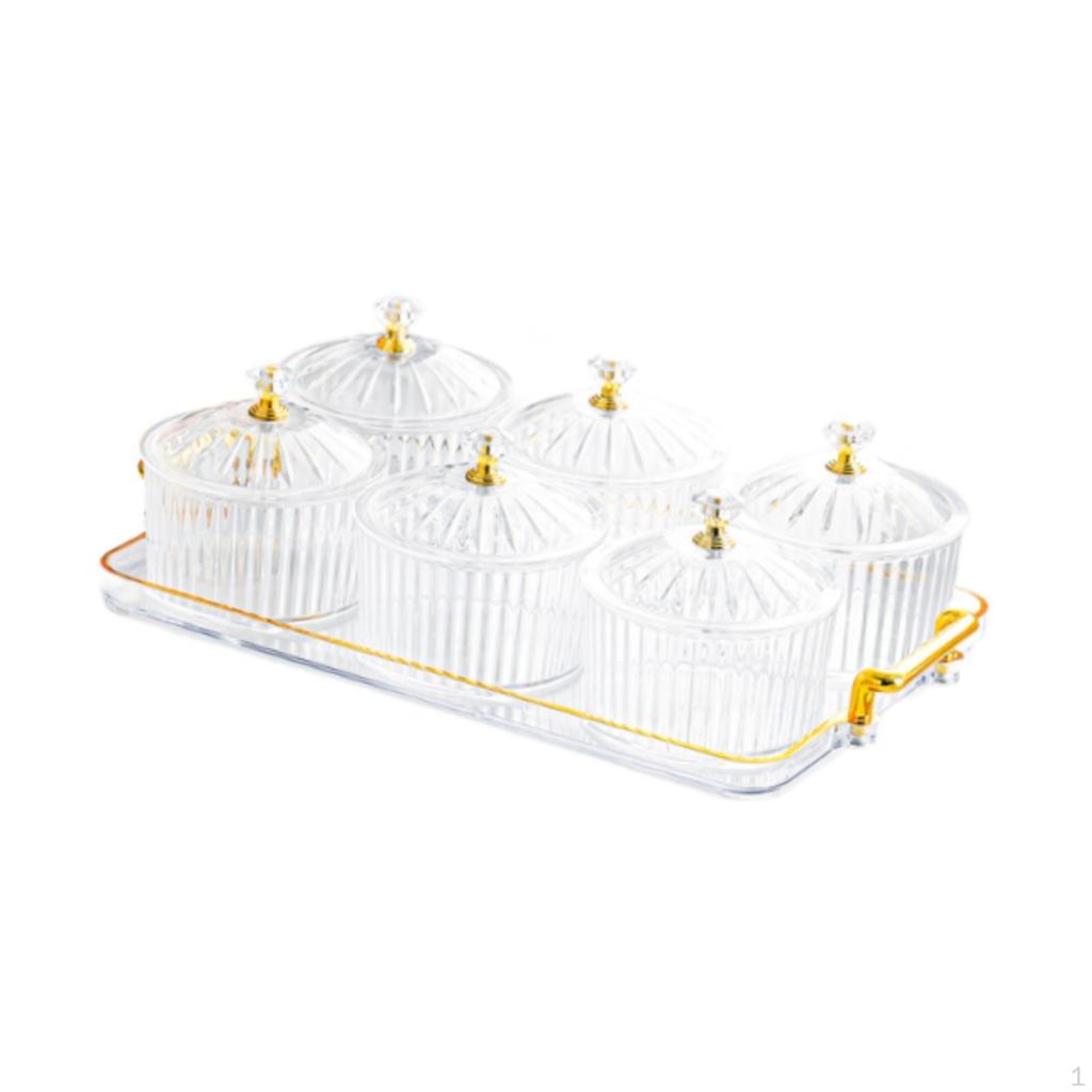 Divided Dried Fruit Plate Dish Modern Decorative Serving Tray with Lid for Kitchen Wedding