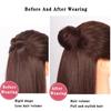 LUPU Straight Hair Scrunchy Chignon Buns For Women Ponytail Hairpieces False Hair With Elastic Bands Black Brown