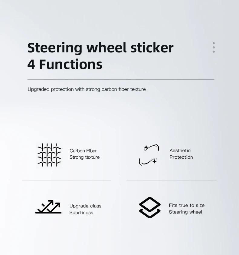 Car Steering Wheel Stickers Carbon Fiber Sticker Accessories For Volvo Xc60 Xc90 V40 V60 S60 V50 V90 S80 C40 XC40 V70 Rdesign