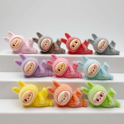 Plush Lying Posture, Stretch Cloth, Trendy Play, Desktop Car Decoration, DIY Keychain Pendant, Resin Accessories