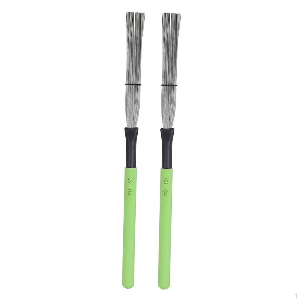 2 Drum Brushes with Comfortable Wooden Handles, for Sticks, Country Music