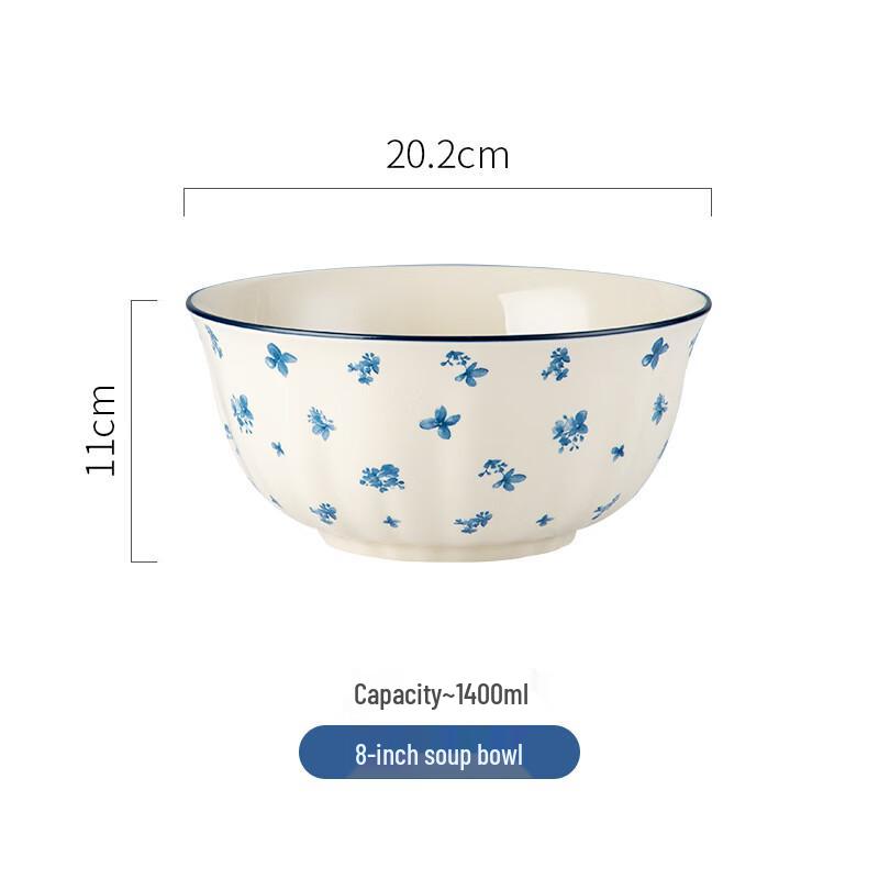 Chinese Style Ceramic 8-inch Soup Bowl