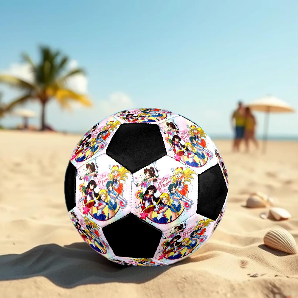Sailor Moon Soccer Ball Colorful All Ages Machine Stitched PVC Competition Ready Durable High-Bounce.SIZE5