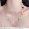 Fashionable Statement with Colorful Flower Beads Sturdy Steel Necklace and Bracelet Set for Stylish Outfits Trendsetters