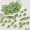 Handmade Cute Flower & Heart Green Ceramic Beads for DIY Jewelry