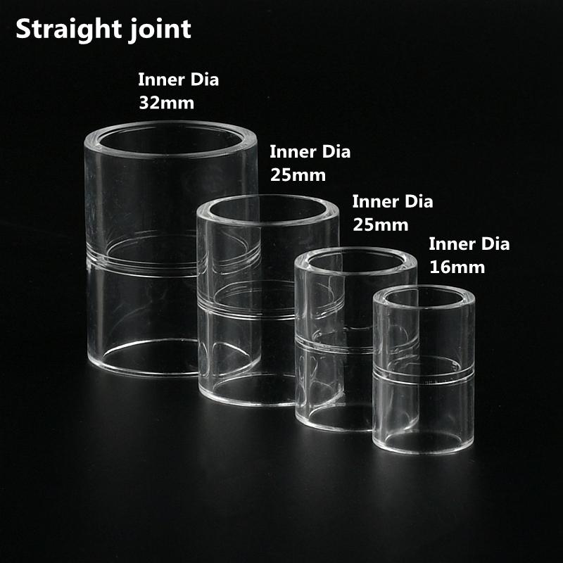 

1~3PCS Acrylic Pipe Fitting Elbow Tee End Cap Transparent Plexiglass Fish Tank Joints Water Tank Accessories Acrylic Connector 16mm&1 piece