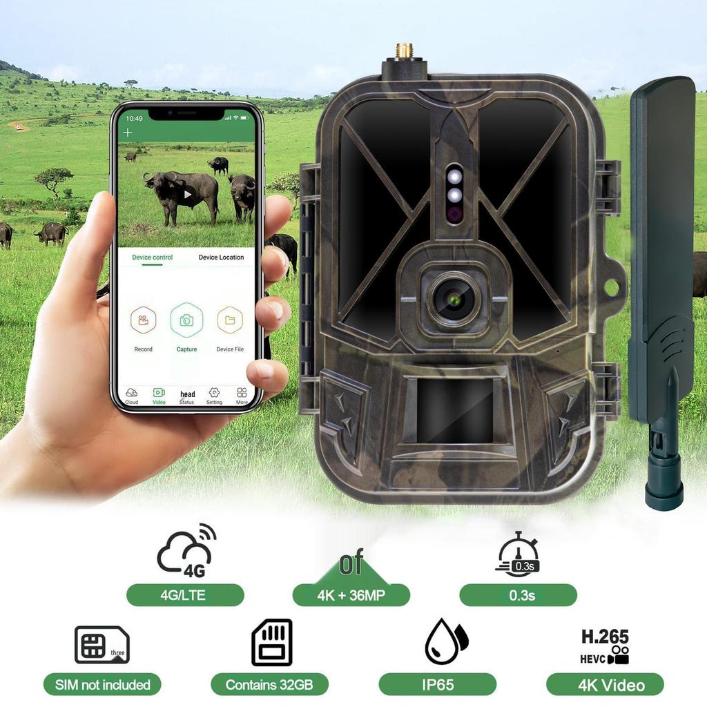 4G Outdoor Tracking Camera HC-940Pro-Li: True 4K, Remote Mobile Control, FTP/Email Support