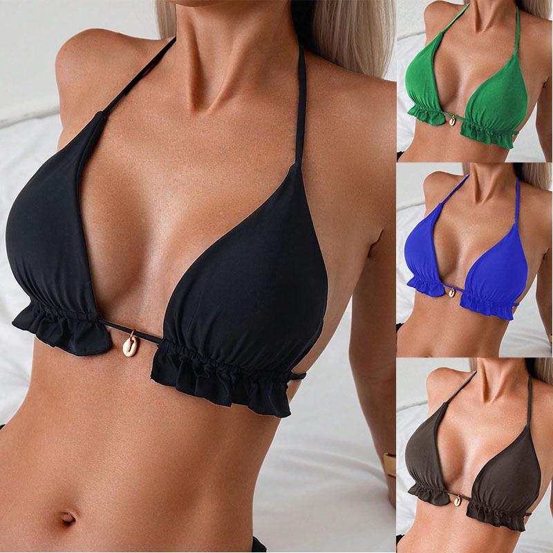 

2025 Vibrant Multi-Color Deep V-Neck Cross-Border Sling Swimsuit S