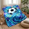 Soccer Ball Splash Energy Theme Blanket Lightweight Warm Flannel Blanket Decorative Throw Blanket for Home Decoration