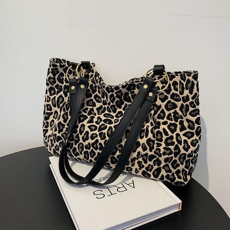 2026 Leopard Print Women's Large Capacity Winter Tote & Messenger Bags