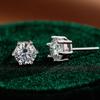 S925 Sterling Silver Six-Prong Round Stud Earrings with 0.5/1ct D Color Moissanite – Hypoallergenic, Unisex, Compatible with Gift Giving