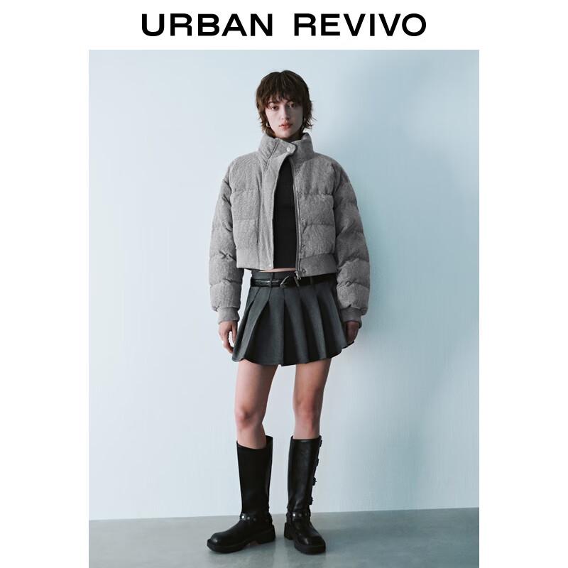 UR2025 Women's Corduroy Stand Collar Short Padded Jacket